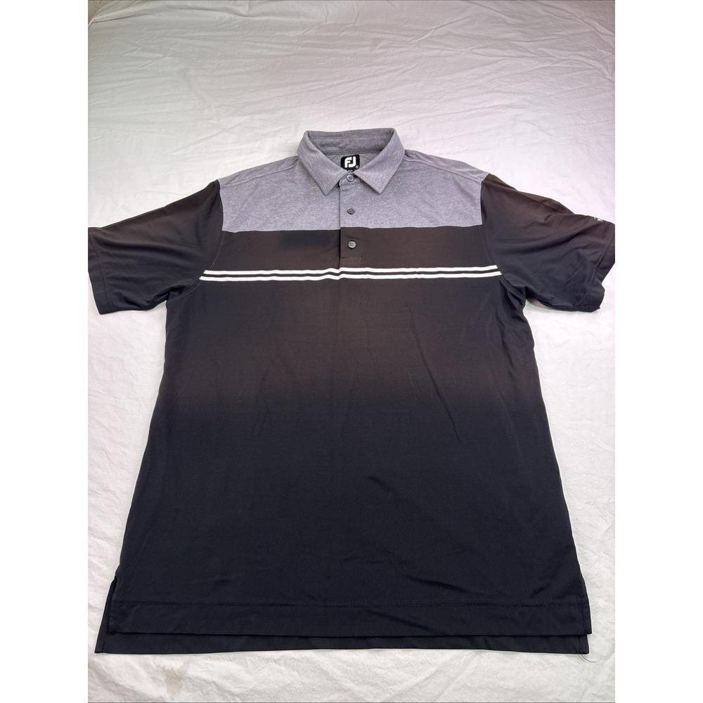 FootJoy Sweater Mens L GRAY BLACK Performance FJ Tech Golf - Picture 2 of 7
